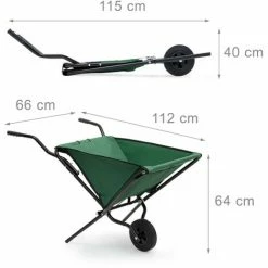 Relaxdays Brouette Pliable Pliante Outil De Jardinage H X L X P: 66 X 64 X 112 Cm Transport Pliant à Suspendre Mural Capacité 56 Litres Charge Maximale 30 Kilos, Vert -chariot de jardin Soldes 2024 10366731 4