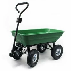 WILTEC Chariot De Jardin à Main Avec Benne Basculante Volume 125L Capacité 350Kg Remorque Brouette