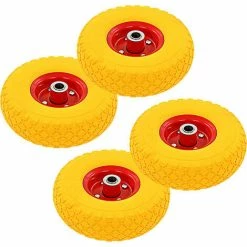 VidaXL Roues De Diable 4 Pcs Caoutchouc 3.00-4 (245x82) - Jaune