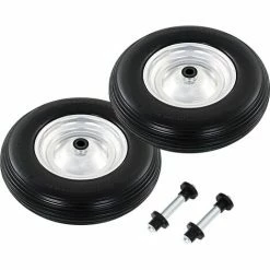 VidaXL Roue De Brouette Avec Axe 2 Pcs PU Solide 4.00-8 390 Mm