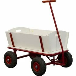 SUNNY Billy Chariot De Transport En Bois | Chariot Pour Enfants Rouge | Capacité 100 Kilos - Rouge