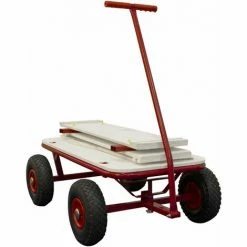 SUNNY Billy Chariot De Transport En Bois | Chariot Pour Enfants Rouge | Capacité 100 Kilos - Rouge -chariot de jardin Soldes 2024 11027476 3