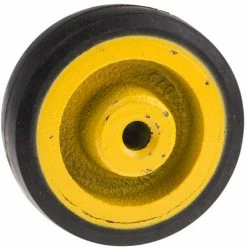 RS PRO Roue De Chariot Caoutchouc Noir, Jaune 100mm X 35mm, Alésage 12mm, Longueur 45mm, Alésage Lisse, Capacité De 100kg ( Prix Pour 1 )