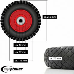 EYEPOWER Roue Pleine De Polyuréthane 3.00-4 250x70 Remplacement Pour Brouettes Mousse PU 7 EYEPOWER Roue Pleine De Polyuréthane 3.00-4 250x70 Remplacement Pour Brouettes Mousse PU -chariot de jardin Soldes 2024 11607001 3