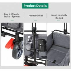 SEKEY Chariot De Jardin Pliable Avec Freins Et à Main Pliant Avec Chargeur Jusqu'à 80 KG, Gris -chariot de jardin Soldes 2024 13661580 4