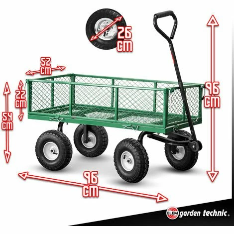 ELEM GARDEN TECHNIC Chariot De Jardin En Acier 97X52X59CM 2 ELEM GARDEN TECHNIC Chariot De Jardin En Acier 97X52X59CM – Image 2