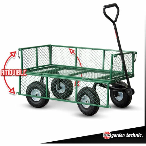 ELEM GARDEN TECHNIC Chariot De Jardin En Acier 97X52X59CM 3 ELEM GARDEN TECHNIC Chariot De Jardin En Acier 97X52X59CM – Image 3