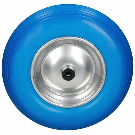 ECD GERMANY 15" Roue De Brouette En Gomme Solide PU Bleu 4.80 / 4.00-8 Ø 390 Mm Avec Axe 2 ECD GERMANY 15" Roue De Brouette En Gomme Solide PU Bleu 4.80 / 4.00-8 Ø 390 Mm Avec Axe – Image 2