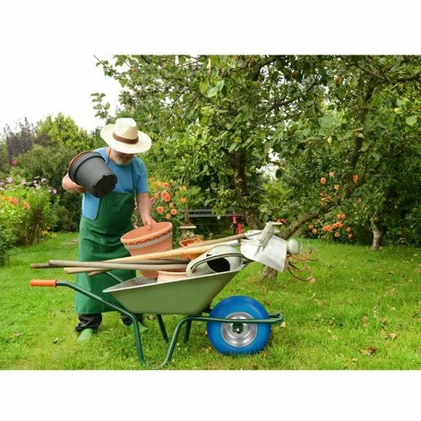 ECD GERMANY 15" Roue De Brouette En Gomme Solide PU Bleu 4.80 / 4.00-8 Ø 390 Mm Avec Axe 4 ECD GERMANY 15" Roue De Brouette En Gomme Solide PU Bleu 4.80 / 4.00-8 Ø 390 Mm Avec Axe – Image 4