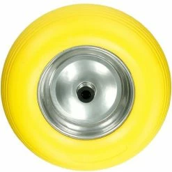 ECD GERMANY 4x Roue Complète Brouette PU 4.80 4.00-8 Ø 390 Mm Caoutchouc Increvable Avec Axe -chariot de jardin Soldes 2024 16030599 3