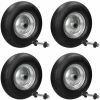 ECD GERMANY 4x 15" Roue Brouette PU Caoutchouc Plein Increvable 4.80 4.00-8 Ø 390mm Avec Axe
