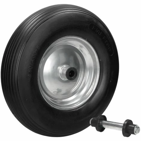 ECD GERMANY 4x 15" Roue Brouette PU Caoutchouc Plein Increvable 4.80 4.00-8 Ø 390mm Avec Axe 2 ECD GERMANY 4x 15" Roue Brouette PU Caoutchouc Plein Increvable 4.80 4.00-8 Ø 390mm Avec Axe – Image 2