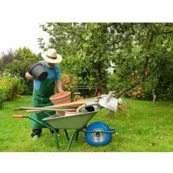 ECD GERMANY 4x 15" Roue Brouette Pleine En Gomme Solide PU Bleu 4.80 / 4.00-8 Avec Axe -chariot de jardin Soldes 2024 16032081 5