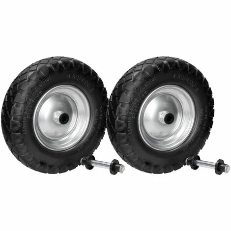 ECD GERMANY 2x 15" Roue Brouette PU 4.80 4.00-8 Pleine En Gomme Solide Ø 390 Mm Avec Axe 1 ECD GERMANY 2x 15" Roue Brouette PU 4.80 4.00-8 Pleine En Gomme Solide Ø 390 Mm Avec Axe