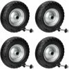 ECD GERMANY 4x 15" Roue Brouette Pleine En Gomme Solide PU 4.80 4.00-8 390 Mm Avec Axe