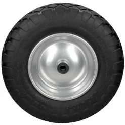 ECD GERMANY 4x 15" Roue Brouette Pleine En Gomme Solide PU 4.80 4.00-8 390 Mm Avec Axe -chariot de jardin Soldes 2024 16032096 3