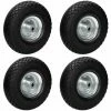 ECD GERMANY 4x 10" Roue De Brouette PU 3.00-4 Ø 260mm Caoutchouc Solide Roulement à Billes