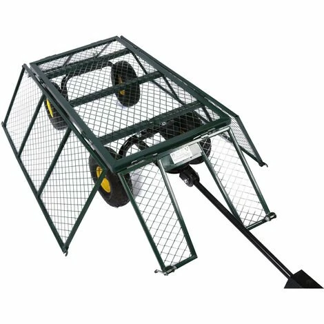 WILTEC Chariot Transport XXL 550kg Pliable Bâche Amovible Pneus Robustes Grille De Rangement Diable Jardin 2 WILTEC Chariot Transport XXL 550kg Pliable Bâche Amovible Pneus Robustes Grille De Rangement Diable Jardin – Image 2