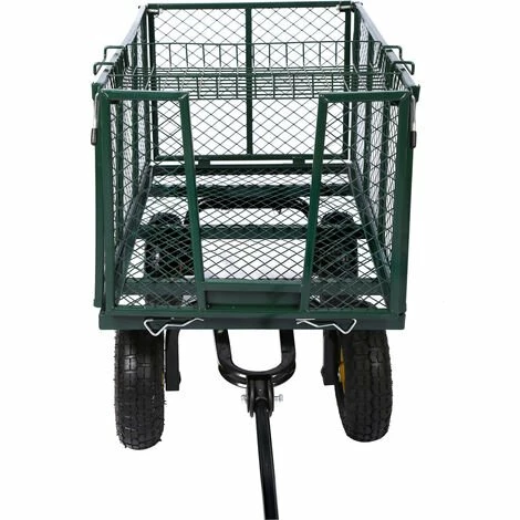 WILTEC Chariot Transport XXL 550kg Pliable Bâche Amovible Pneus Robustes Grille De Rangement Diable Jardin 4 WILTEC Chariot Transport XXL 550kg Pliable Bâche Amovible Pneus Robustes Grille De Rangement Diable Jardin – Image 4