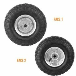 Lot De 2 Roues Gonflables Pour Chariot 26 X 8.5 Cm, Axe 16 Mm - Noir - Linxor - Noir -chariot de jardin Soldes 2024 16294282 3