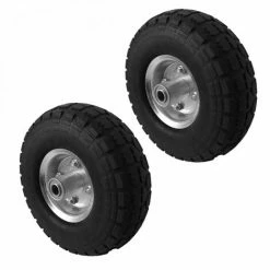 Lot De 2 Roues Increvables Pour Chariot 26 X 8.5 Cm, Axe 16 Mm - Noir - Linxor - Noir