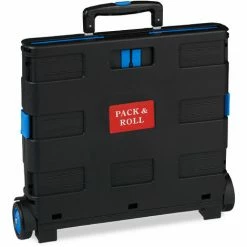 Relaxdays Chariot De Courses Pliable, Poignée, Roulettes En Caoutchouc, 35 Kg, Poussette De Marché, Aluminium, Bleue -chariot de jardin Soldes 2024 16739440 3