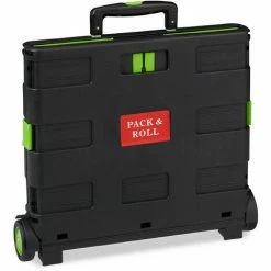 Relaxdays Chariot De Courses Pliable, Poignée, Roulettes En Caoutchouc, 35 Kg, Poussette De Marché, Aluminium, Verte -chariot de jardin Soldes 2024 16739446 3