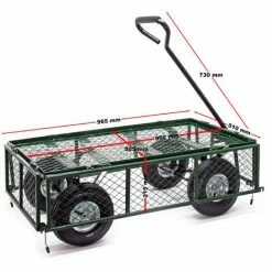 WILTEC Chariot De Jardin à Main 300kg Avec Bâche Amovible Et Grilles Remorque De Transport Charette -chariot de jardin Soldes 2024 1708332 4