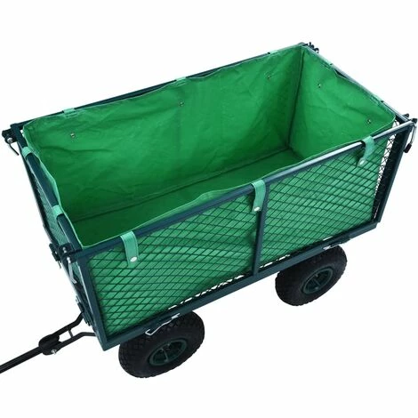 VidaXL Bâche De Chariot De Jardin Vert Tissu - Vert 3 VidaXL Bâche De Chariot De Jardin Vert Tissu - Vert – Image 3