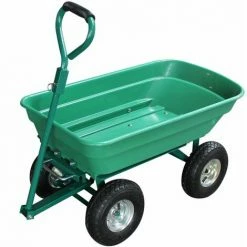 Remorque, Chariot De Jardin Avec Benne Basculante - 52 L - Vert - Linxor - Vert