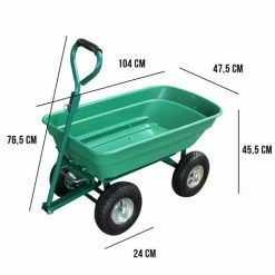 Remorque, Chariot De Jardin Avec Benne Basculante - 52 L - Vert - Linxor - Vert -chariot de jardin Soldes 2024 17862278 3