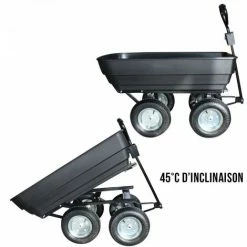 Remorque, Chariot De Jardin Avec Benne Basculante - 120 L - Noir - Linxor - Noir -chariot de jardin Soldes 2024 17862279 5