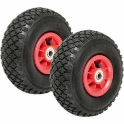 IDMARKET Lot De 2 Roues Gonflables 260mm Pour Diable Chariot Alésage Axe 16mm