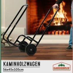 GARDEBRUK Chariot à Bois Charge Maximale 80kg Pneus En Caoutchouc Diable Pour Bois Transport Bois Chauffage -chariot de jardin Soldes 2024 18477518 4