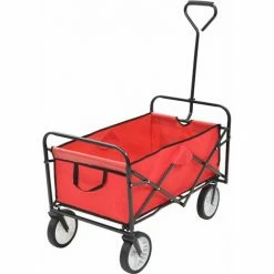 YOUTHUP Chariot à Main Pliable Pour Jardin , Voyage Acier Rouge - Rouge