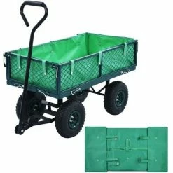 Topdeal Bache De Chariot De Jardin Vert Tissu