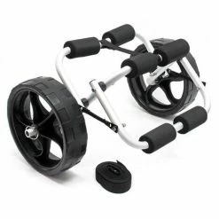 WILTEC Chariot De Transport Alu Pliable 45kg Kayak Canoë Avec Roues PU & Sangles En Nylon Fixation Sécurité