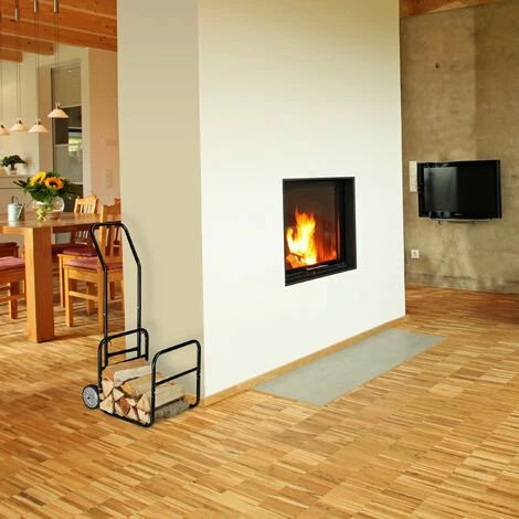 Relaxdays Chariot à Bois, 2 En 1, Panier à Bûches Avec Roues, En Acier, Jusqu’à 45 Kg, Transport & Rangement, Noir 3 Relaxdays Chariot à Bois, 2 En 1, Panier à Bûches Avec Roues, En Acier, Jusqu’à 45 Kg, Transport & Rangement, Noir – Image 3