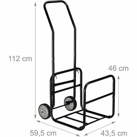 Relaxdays Chariot à Bois, 2 En 1, Panier à Bûches Avec Roues, En Acier, Jusqu’à 45 Kg, Transport & Rangement, Noir 5 Relaxdays Chariot à Bois, 2 En 1, Panier à Bûches Avec Roues, En Acier, Jusqu’à 45 Kg, Transport & Rangement, Noir – Image 5