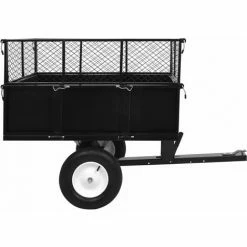 YOUTHUP Remorque Basculante Pour Tracteur De Pelouse Charge De 300 Kg - Noir -chariot de jardin Soldes 2024 24520752 3