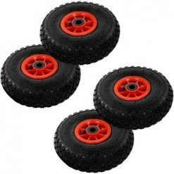 Hommoo Roue De Diable 4 Pcs Caoutchouc 3.00-4 (260 X 85 Mm) HDV04983