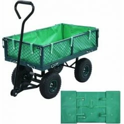 Hommoo Bache De Chariot De Jardin Vert Tissu HDV06522