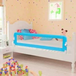 ASUPERMALL Barriere De Lit Pour Enfants 150 X 42 Cm Bleu