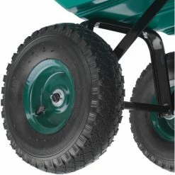 TECTAKE Chariot De Jardin à Main Cubbi 52L Capacité De Charge 120kg - Charrette à Main, Brouette 4 Roues, Remorque De Transport - Vert -chariot de jardin Soldes 2024 26767012 5