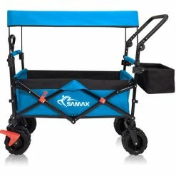 SAMAX Chariot De Jardin Avec Toit Pliante Offroad - Bleu -chariot de jardin Soldes 2024 26922468 3