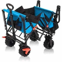 SAMAX Chariot De Jardin Avec Toit Pliante Offroad - Bleu -chariot de jardin Soldes 2024 26922468 5