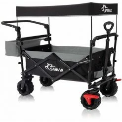 SAMAX Chariot De Jardin Avec Toit Pliante Offroad - Noir / Gris