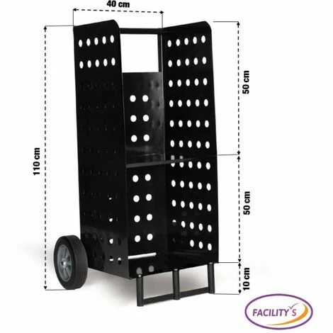 FACILITYS Chariot Porte Bûches En Métal 4 FACILITYS Chariot Porte Bûches En Métal – Image 4