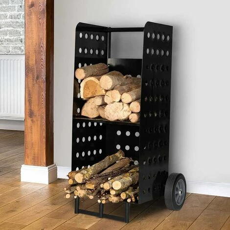 FACILITYS Chariot Porte Bûches En Métal 5 FACILITYS Chariot Porte Bûches En Métal – Image 5