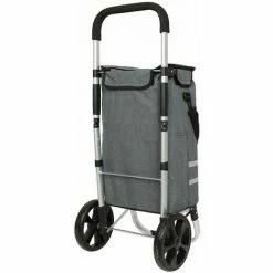OOBEST 35L Chariot De Course - Poussette De Marché - Caddie à Roulettes - Cabas à Roues Pliable Avec Sac Isotherme Gris -chariot de jardin Soldes 2024 28358737 3